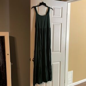 Womens Summer Casual Dresses Sleeveless Loose Tiered Maxi Dress with Pockets